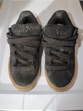 Fenty Beauty Black Suede Sneakers with Gum Outsole